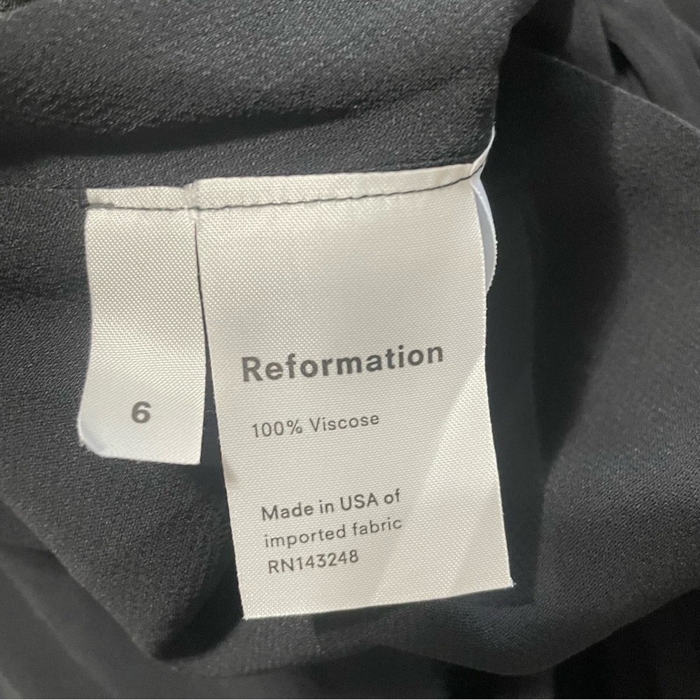 Reformation Black Figi Maxi Dress Open Back Size 6‎ Evening Feminine whimsical - Picture 10 of 11